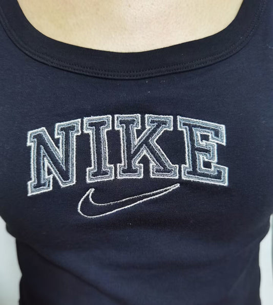 double line nike crop top
