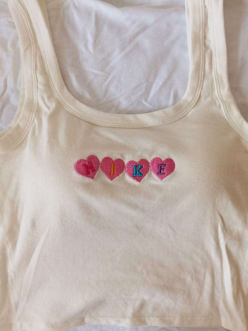 embroidered nike top tank